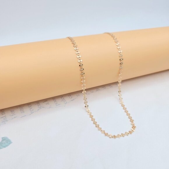 Rose Gold Plated Brass Necklace with Elegant Pattern – 17.7 Inches, XPNL0024 - Picture 4 of 12